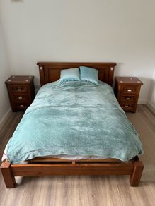 King Size bed frame & 2 Lockers