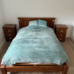 King Size bed frame & 2 Lockers