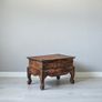 Opium Table with Drawer 60 x 40 x 40 cm Hand-Carved Wooden Side Table from Bali, Brings Asian Charm as a Wooden Table to Your Home (Brown) Image 4