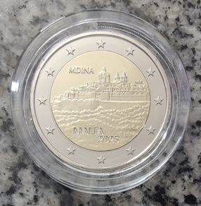 Malta 2 Euro Base Metals Uncirculated Coin 2025 - Mdina - Maltese Walled Cities