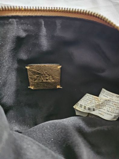 Zara Gold Patent Leather Shoulder Bag