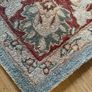Large 100% Wool Rug (165x235cm) - Traditional Agra Twist - Sage & Terracotta Image 3