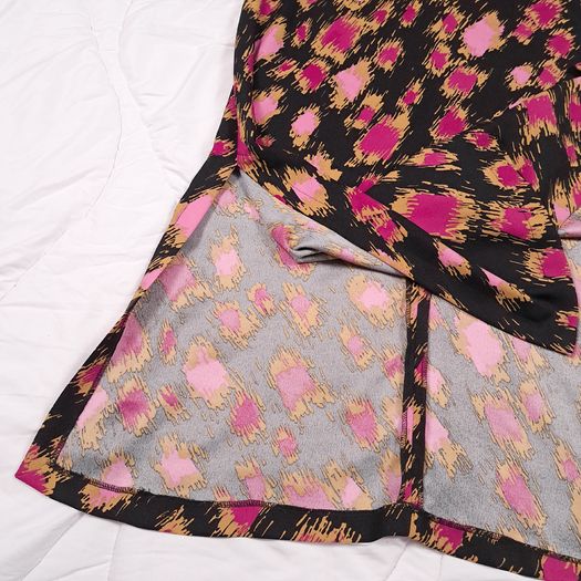 Closet Black Pink Mustard Abstract Print Midi Dress 10UK/38EU
