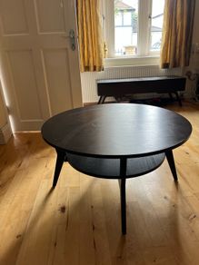Large Round Dark Wood Coffee Table Ikea Great Condition