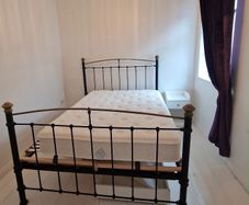 Antique king iron and brass bed frame