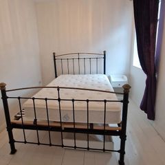 Antique king iron and brass bed frame