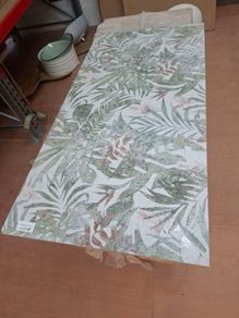 Durstone white flower 600x120 decorative tiles