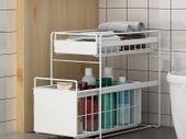 2 Tier Under Sink Sliding Cupboard Drawer Shelf (small size)