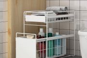 2 Tier Under Sink Sliding Cupboard Drawer Shelf (small size)