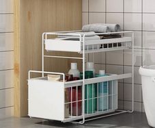 2 Tier Under Sink Sliding Cupboard Drawer Shelf (small size)