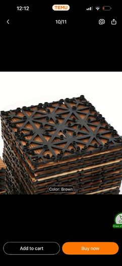 3 Boxes of Hardwood Interlocking patio deck tiles, 36 pcs each