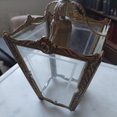 Vintage French brass single ceiling lantern light