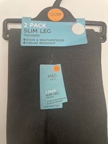 M&S school trousers grey x 2 age 11 to 12 new