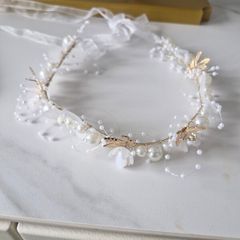 pearl floral headpiece