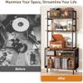 Record Player Stand with Vinyl Storage, Turntable Stand Holds Up to 400+Albums, 5 Layer Image 6