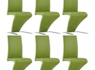 main image for ad Dining Chairs with Zigzag Shape 6 pcs Green Faux Leather