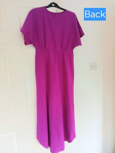 Lipsy pink/purple flutter sleeve midi dress size 10