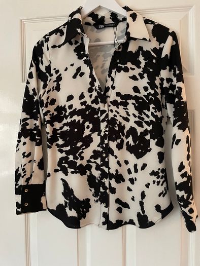 Zara Cow Print Blouse - Size S