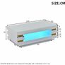 High Gloss Coffee Table with LED Lights White Living Room Table. Image 6