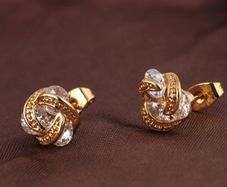 Gold Plated Crystal Stud Earrings