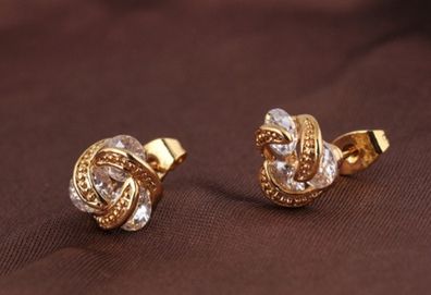 Gold Plated Crystal Stud Earrings