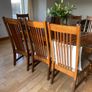 Beautiful long dark Oak Dining table and 8 chairs Image 9