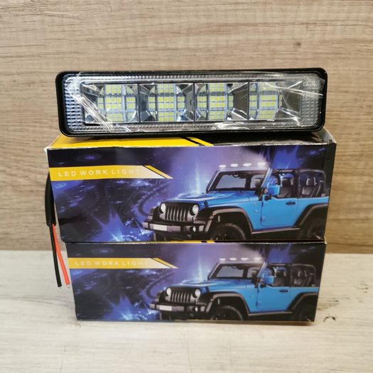 2 pce - 6 inch - Super Bright 24 LED Light Bar for Off-road Vehicles, Cars, Motorcycles, SUVs - 1200LM White LED External Lamp, Aluminum, Black