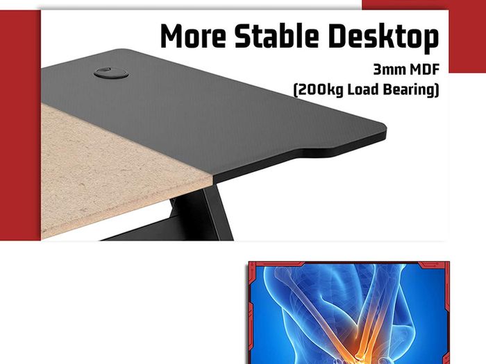 _Large Gaming Table Table Desk for PC Computer Ergonomic Gaming Desk Carbon Fiber Gamer Table 120 x 60 cm