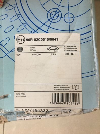 Brake disks rear Audi Seat VW