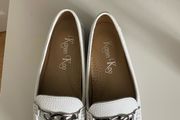 Karen Koo white leather ladies loafers
