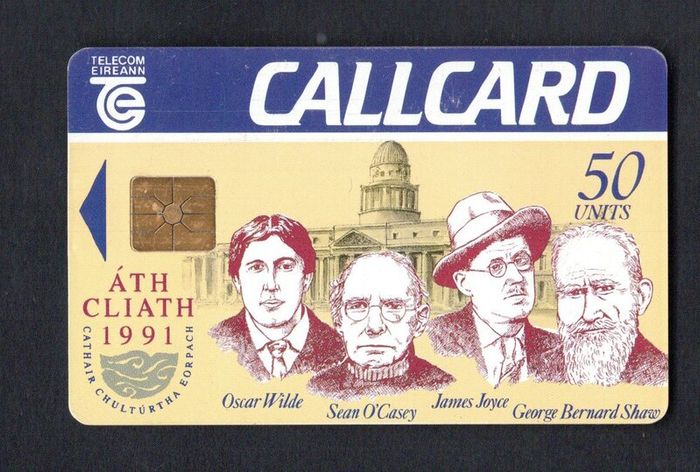 1991 Ireland 50 unit Dublin as being nominated the EC City of Culture prize with College Green Address (Gemplus Front) Call Card Used. Telecom Eireann card number 1032.