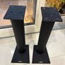 Attractive classic ballast fillable Apollo A24 steel speaker stands. In excellent rust-free condition. Featuring striking thick cylindrical column with a black textured finish. Rare in this condition. Image 2