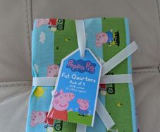 Peppa pig fabric - 5 cotton fat quarters