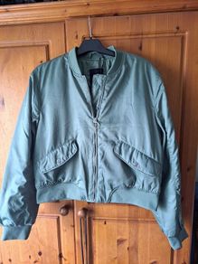 Ladies Pull and Bear khaki bomber jacket