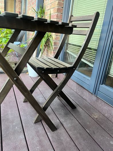 IKEA ASKHOLMEN Outdoor Table and 2 Folding Chairs Set  Good condition