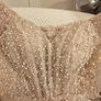 Stunning heavily beaded champagne / nude evening dress Image 2