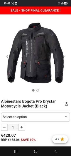 Alpinestars Bogota Dry star jacket and bottoms.