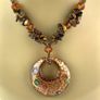 Vintage Tigers eye Necklace with Murano glass pendant Image 4
