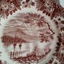 Transferware plates, farmhouse plate, red transferware Image 3