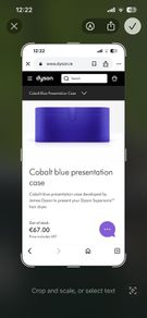Dyson cobalt blue supersonic hairdryer case
