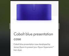 Dyson cobalt blue supersonic hairdryer case