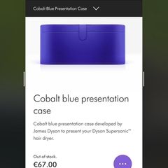 Dyson cobalt blue supersonic hairdryer case