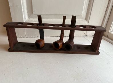 Antique Griffin and George ltd, pipe stand and 3 pipes