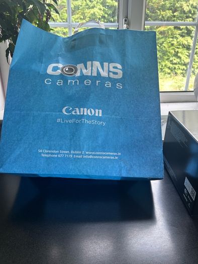 canon Camera EOS RP with 24-50 mm F4.5-6.3 IS STM. This camera has literally never been used!. My daughter bought it in Conns Cameras in Dublin City and NEVER used it. Camera and lens comes with original boxes ( as new) and the shopping bag. Camera also c