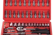 New 46 Pcs DIY Tool Set Screwdrivers Torx Hex Key Socket Wrench Bar Case #1440