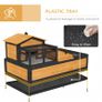 Wooden Tortoise House with Balcony, Tray, Roof, for Indoor and Outdoor, Yellow Image 5