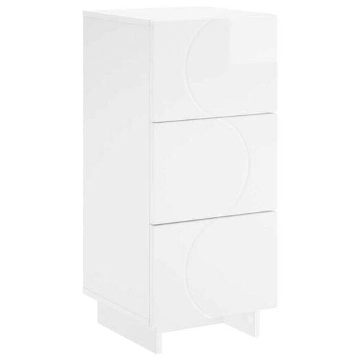 vidaXL High Gloss White 3-Drawer Sideboard