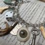 1 Goblins Whimsical Trinkets Bone and Tooth Soldered Charm Bracelet Charivari Wearable Art Weird Oddity Image 2