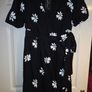 Monochrome Floral Wrap Dress. Image 3