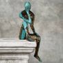 Man Deep In Thought (35cm) - Patinated Bronze Image 5